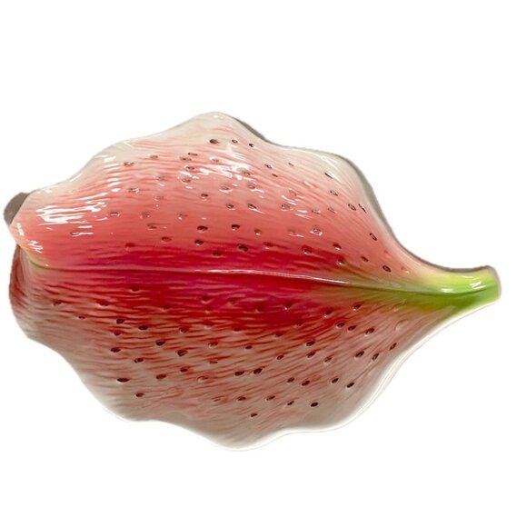 Pacific Rim Art Pottery Orchid Lily Flower Serving Dish 10x5.5" Handpainted 2004 - Picture 3 of 9